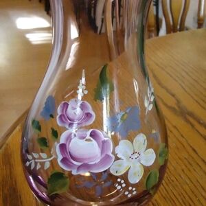 Fenton Purple Floral Vase